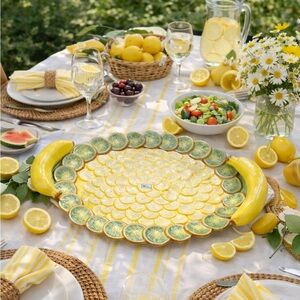 DEPARTMENT 56 Banana Kiwi Slice Platter Serving Tray Banana Handles